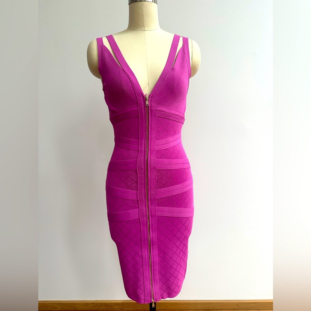 marciano guess pink bodycon dress